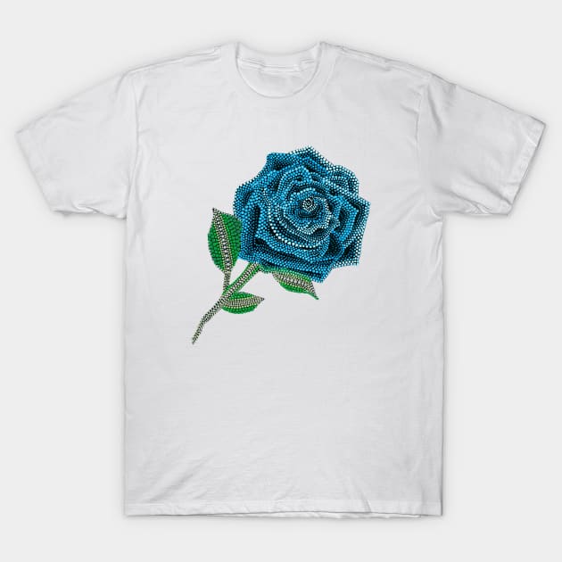 Rose - Monochrome Blue T-Shirt by Amy Diener